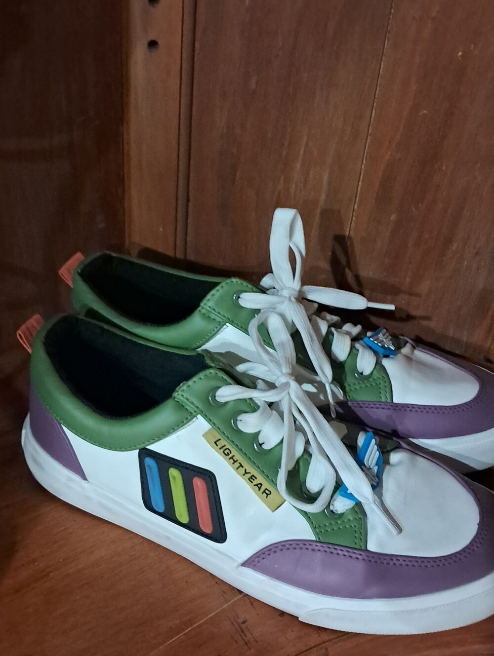Lightyear Inspired Multicolor Sneakers - White, Green, Purple